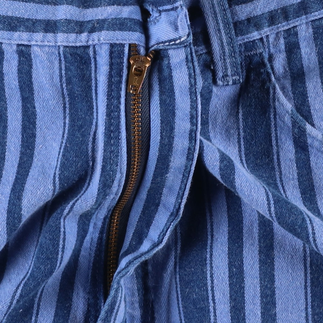 80s-90'S Wrangler Stripe Pattern Multi-Stripe Denim Shorts Half Pants Jogs Made in USA Men's W36 (approx.) cotton blue type Vintage Second Hand