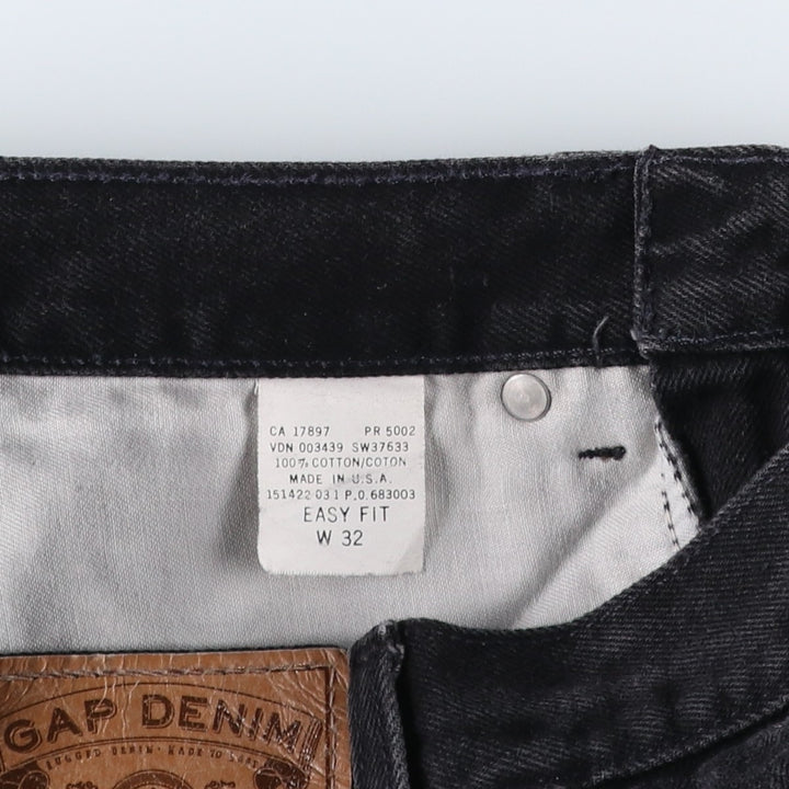 90'S GAP DENIM Old GAP Black Denim Shorts, Made in USA, Men's W31 (approx.), Vintage cotton black type Vintage Second Hand