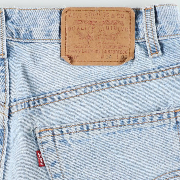 90'S Levi's 560 Loose Fit Denim Shorts, Made in USA, Men's Size W32 (approx.), Vintage cotton blue type Vintage Second Hand