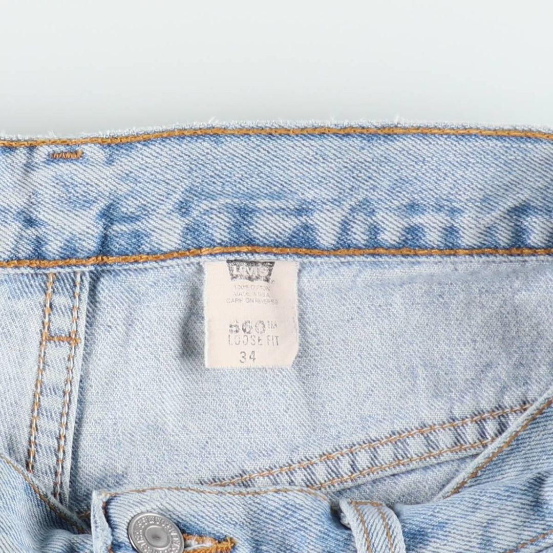 90'S Levi's 560 Loose Fit Denim Shorts, Made in USA, Men's Size W32 (approx.), Vintage cotton blue type Vintage Second Hand