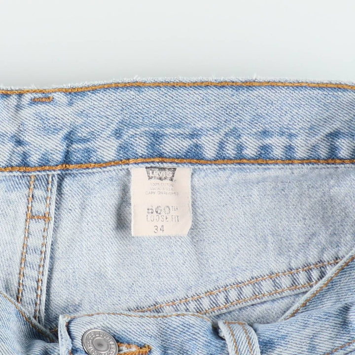 90'S Levi's 560 Loose Fit Denim Shorts, Made in USA, Men's Size W32 (approx.), Vintage cotton blue type Vintage Second Hand