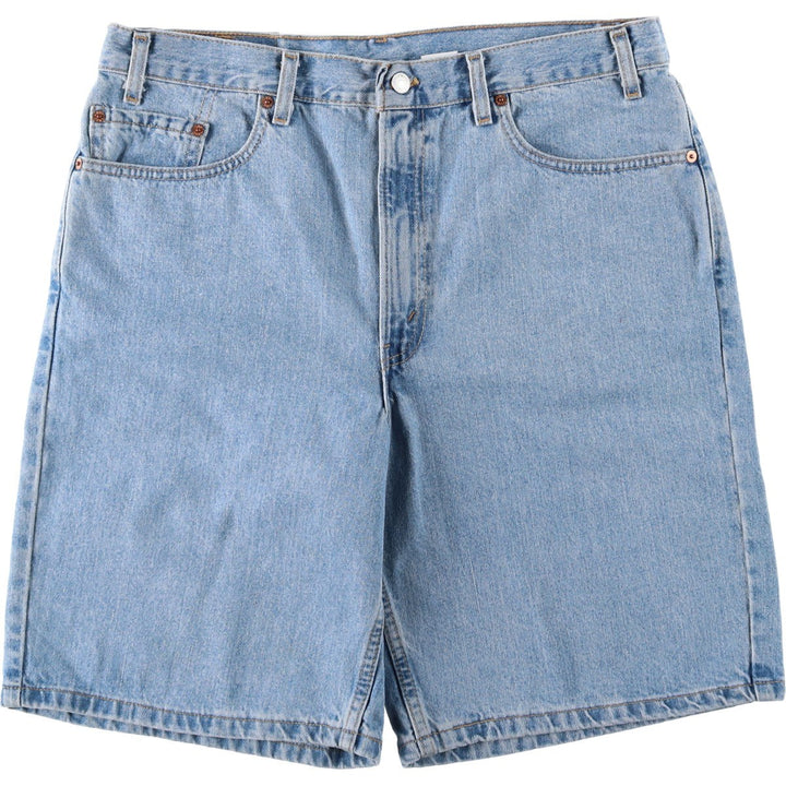 90'S Levi's 550 Relaxed Fit Denim Shorts, Made in USA, Men's Size 37, Vintage cotton blue type Vintage Second Hand