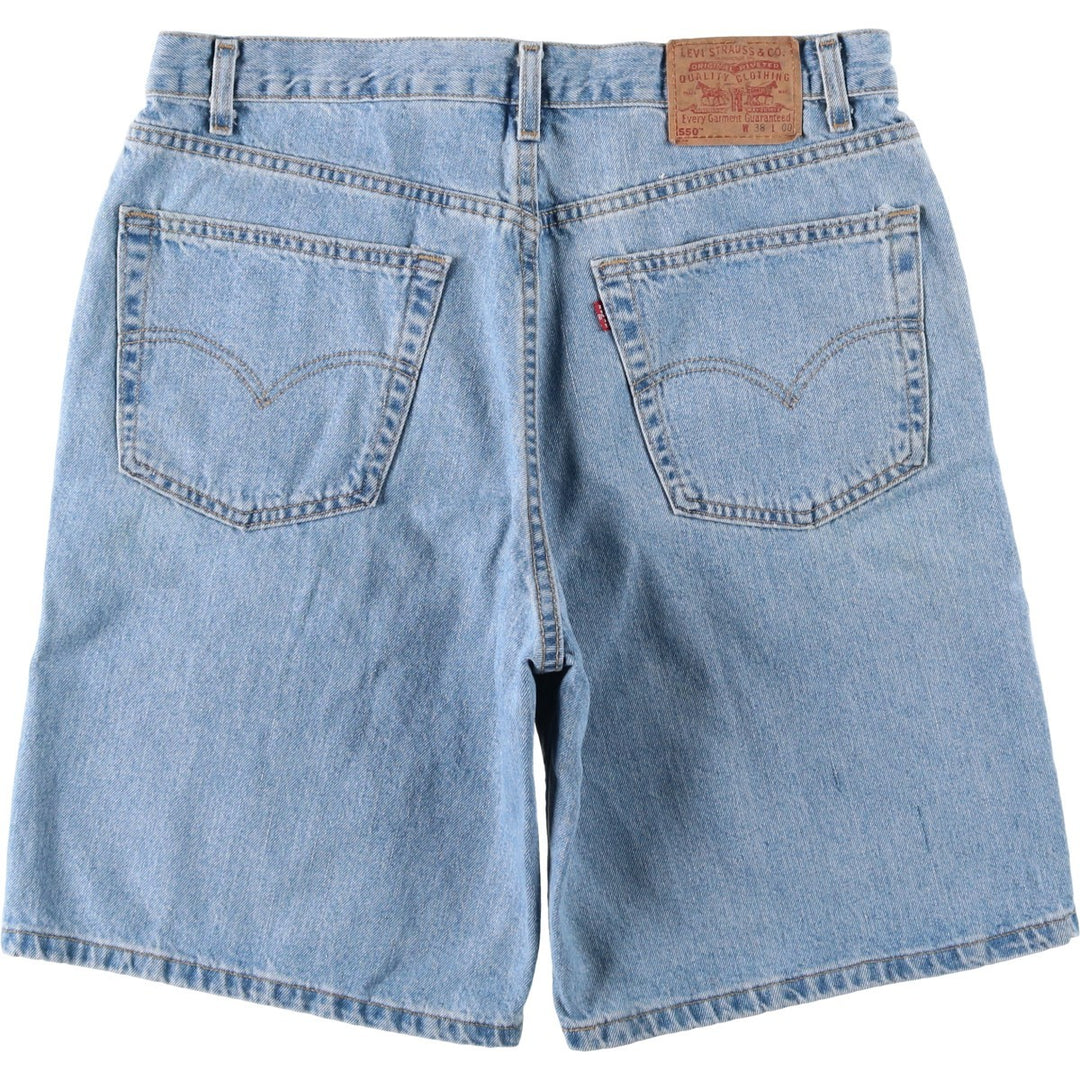 90'S Levi's 550 Relaxed Fit Denim Shorts, Made in USA, Men's Size 37, Vintage cotton blue type Vintage Second Hand