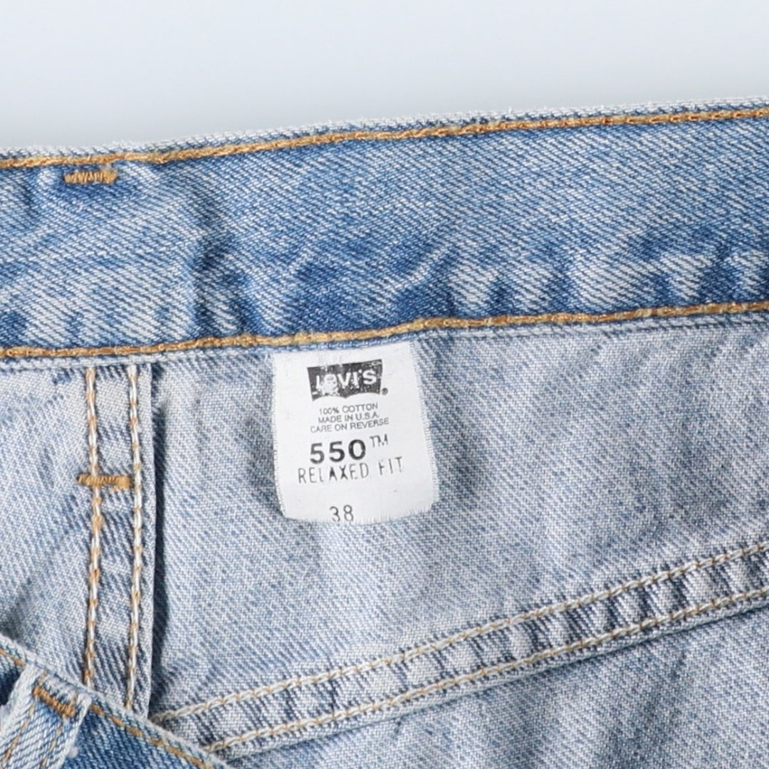 90'S Levi's 550 Relaxed Fit Denim Shorts, Made in USA, Men's Size 37, Vintage cotton blue type Vintage Second Hand