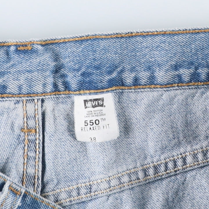 90'S Levi's 550 Relaxed Fit Denim Shorts, Made in USA, Men's Size 37, Vintage cotton blue type Vintage Second Hand