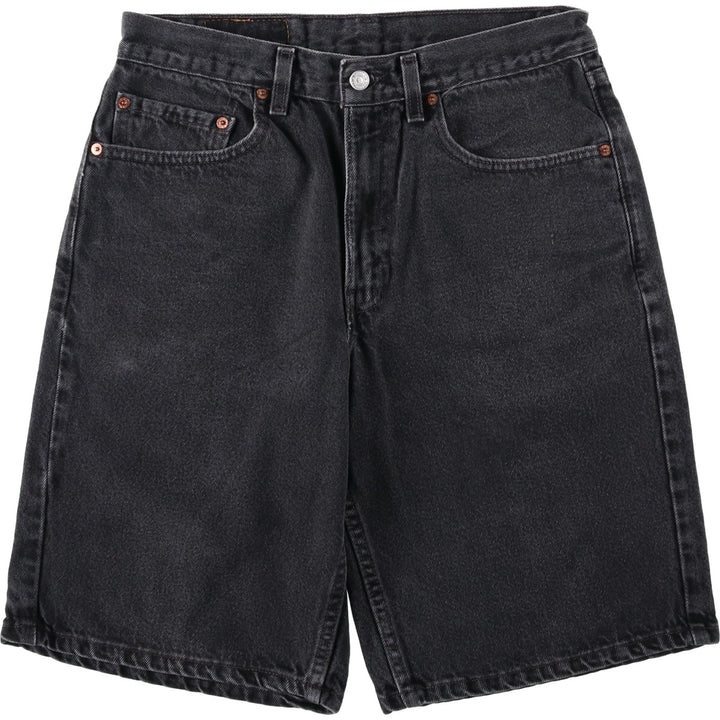 90'S Levi's 550 Relaxed Fit Black Denim Shorts, Made in USA, Men's Size W31 (approx.), Vintage cotton black type Vintage Second Hand