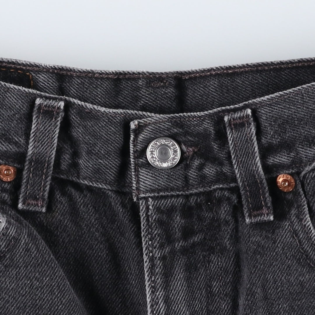 90'S Levi's 550 Relaxed Fit Black Denim Shorts, Made in USA, Men's Size W31 (approx.), Vintage cotton black type Vintage Second Hand
