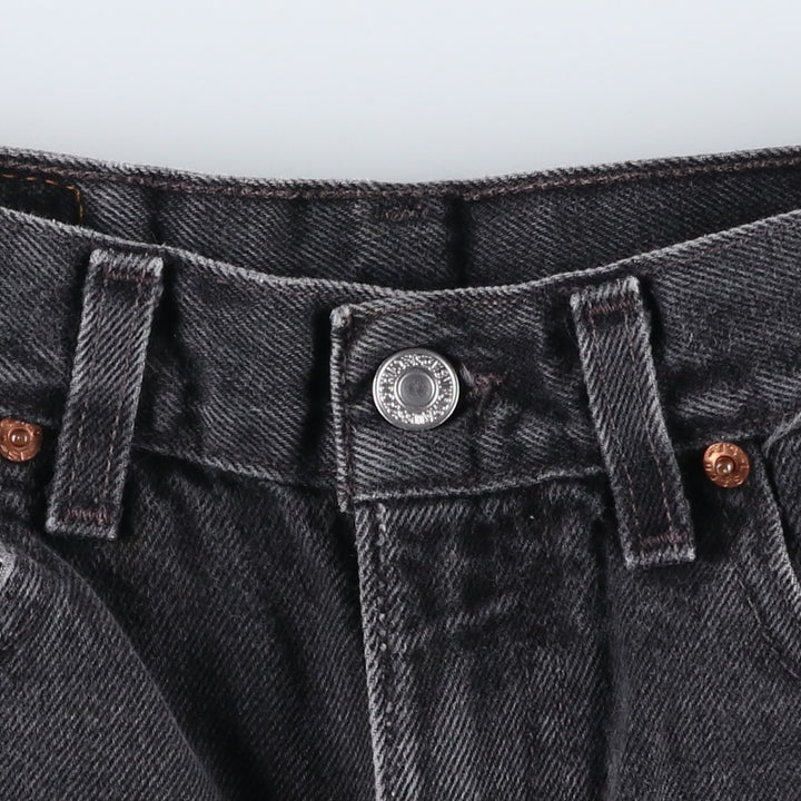 90'S Levi's 550 Relaxed Fit Black Denim Shorts, Made in USA, Men's Size W31 (approx.), Vintage cotton black type Vintage Second Hand