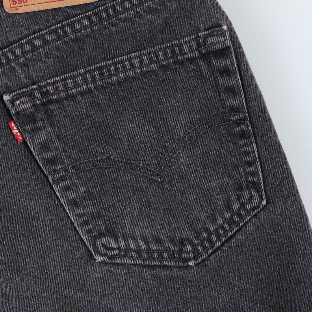 90'S Levi's 550 Relaxed Fit Black Denim Shorts, Made in USA, Men's Size W31 (approx.), Vintage cotton black type Vintage Second Hand