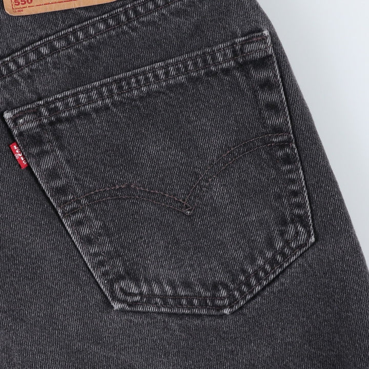90'S Levi's 550 Relaxed Fit Black Denim Shorts, Made in USA, Men's Size W31 (approx.), Vintage cotton black type Vintage Second Hand