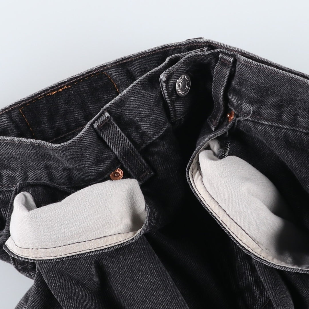 90'S Levi's 550 Relaxed Fit Black Denim Shorts, Made in USA, Men's Size W31 (approx.), Vintage cotton black type Vintage Second Hand