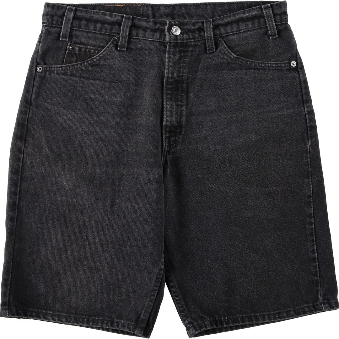 1990'S Levi's 550-4891 Orange Tab Black Denim Shorts, Made in USA, Men's Size W34 (approx.) cotton black type Vintage Second Hand