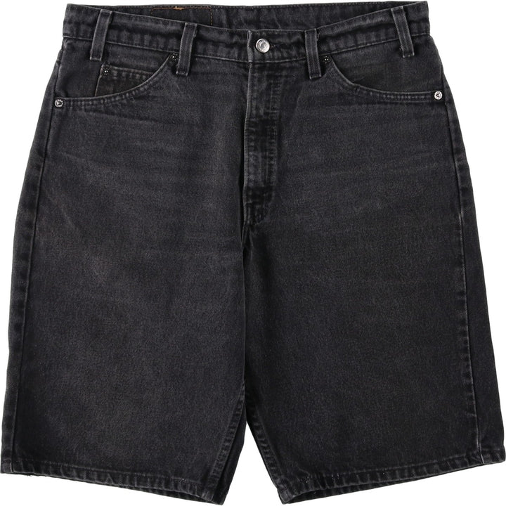 1990'S Levi's 550-4891 Orange Tab Black Denim Shorts, Made in USA, Men's Size W34 (approx.) cotton black type Vintage Second Hand