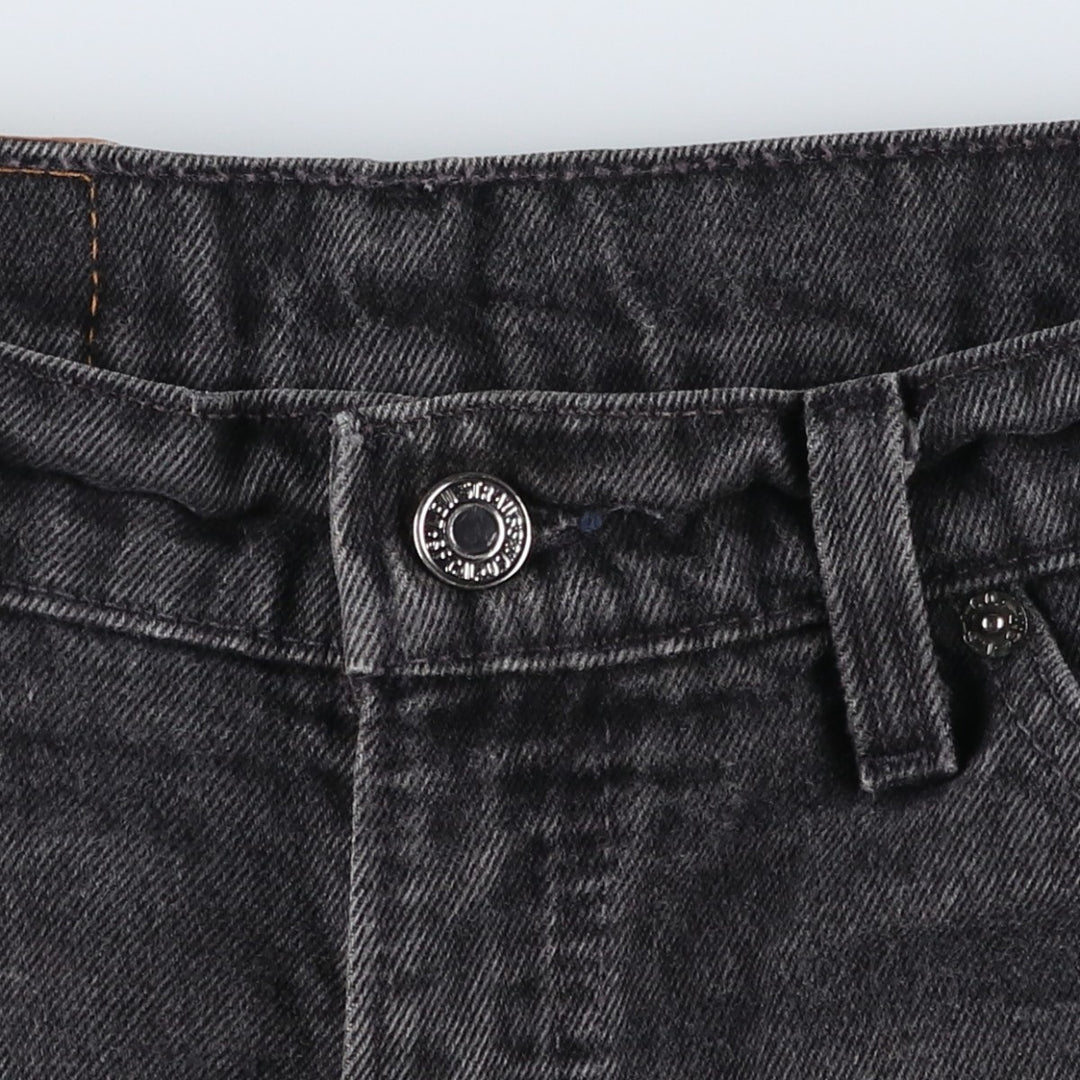 1990'S Levi's 550-4891 Orange Tab Black Denim Shorts, Made in USA, Men's Size W34 (approx.) cotton black type Vintage Second Hand