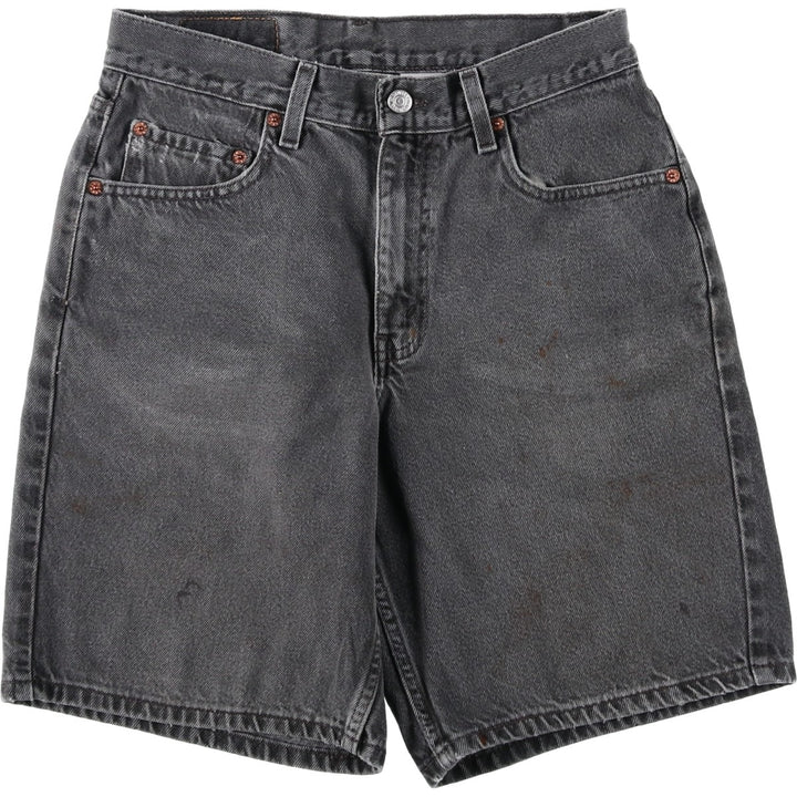 2000'S Levi's 550 Relaxed Fit Black Denim Shorts (Men's W30 equivalent) cotton black type Vintage Second Hand