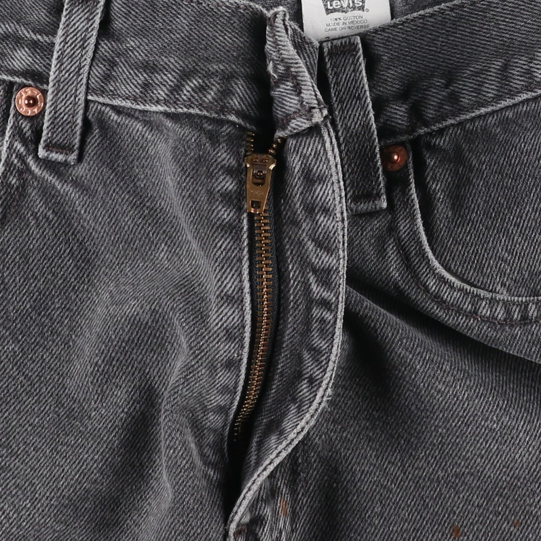 2000'S Levi's 550 Relaxed Fit Black Denim Shorts (Men's W30 equivalent) cotton black type Vintage Second Hand