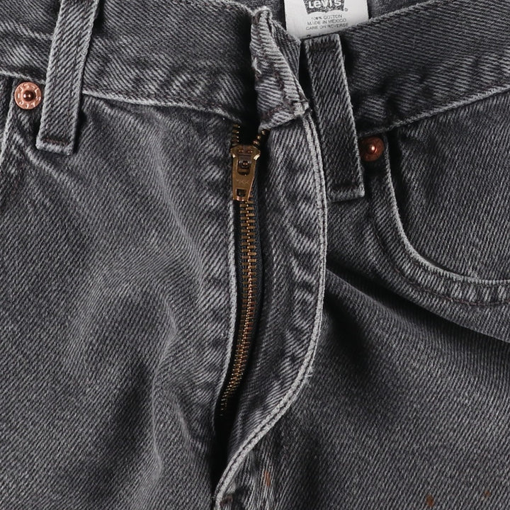 2000'S Levi's 550 Relaxed Fit Black Denim Shorts (Men's W30 equivalent) cotton black type Vintage Second Hand