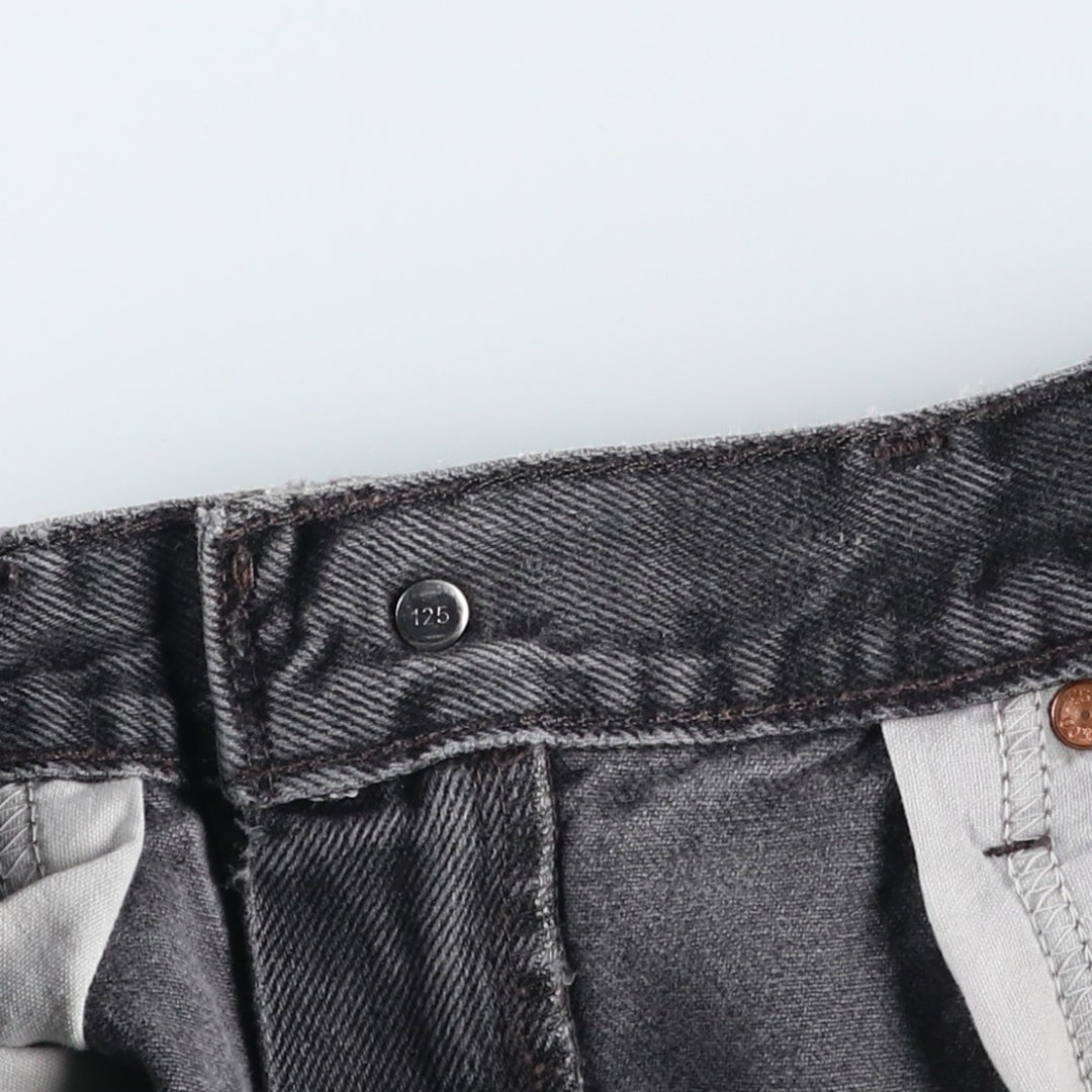 2000'S Levi's 550 Relaxed Fit Black Denim Shorts (Men's W30 equivalent) cotton black type Vintage Second Hand