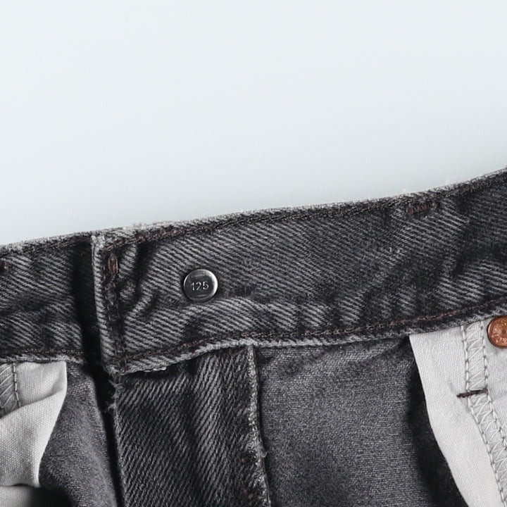 2000'S Levi's 550 Relaxed Fit Black Denim Shorts (Men's W30 equivalent) cotton black type Vintage Second Hand
