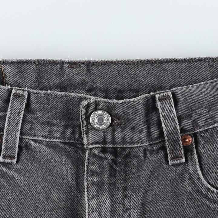 2000'S Levi's 550 Relaxed Fit Black Denim Shorts (Men's W30 equivalent) cotton black type Vintage Second Hand