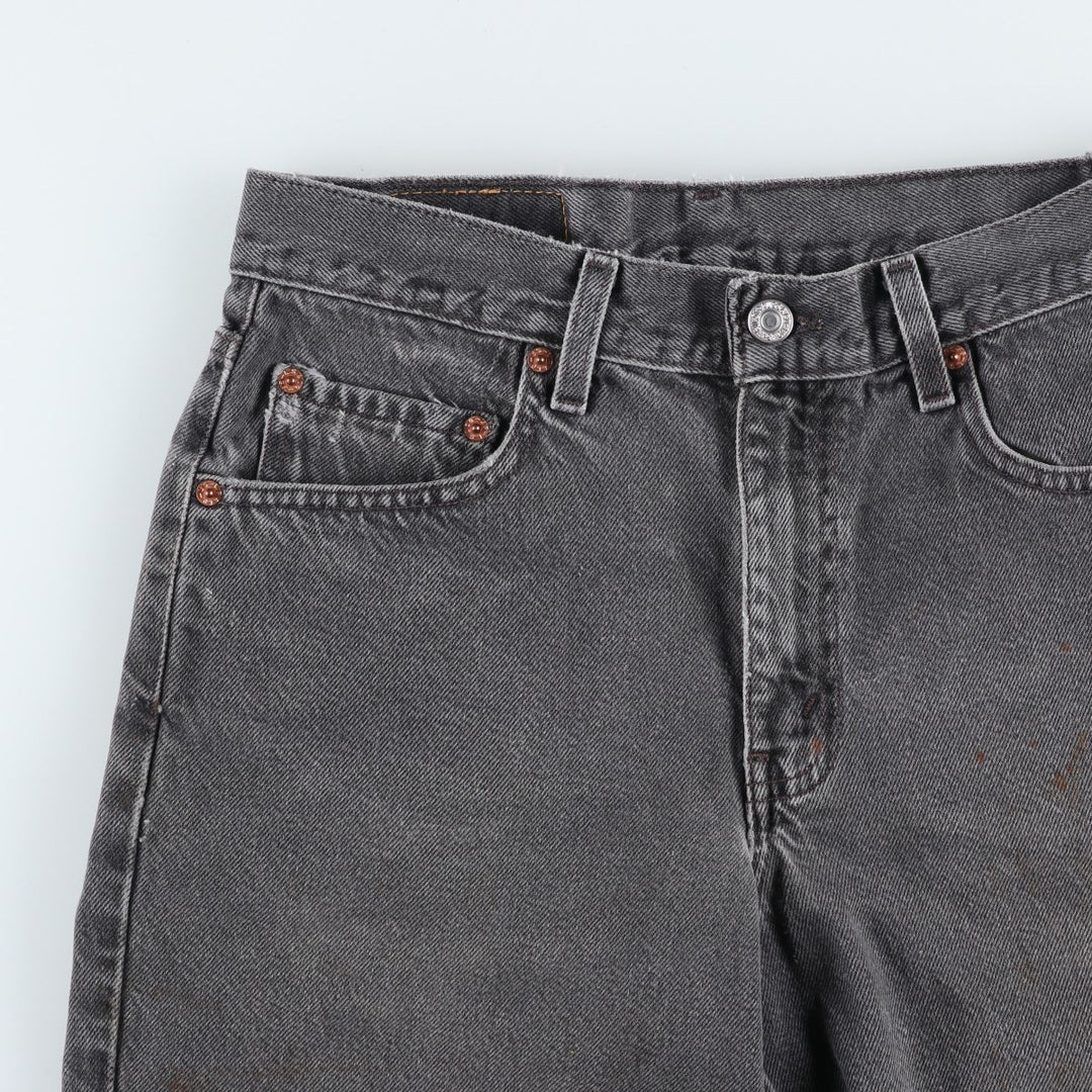 2000'S Levi's 550 Relaxed Fit Black Denim Shorts (Men's W30 equivalent) cotton black type Vintage Second Hand