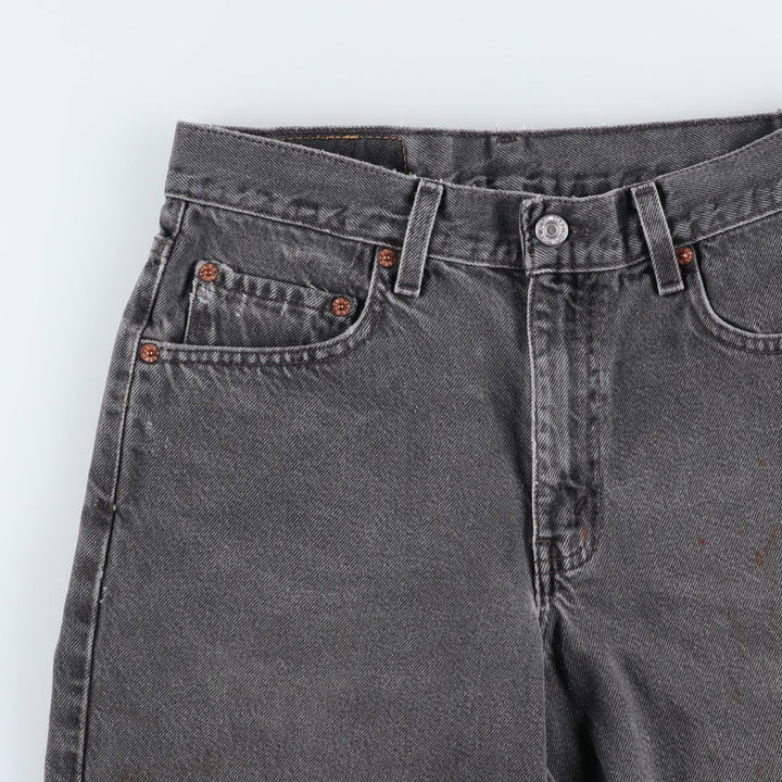 2000'S Levi's 550 Relaxed Fit Black Denim Shorts (Men's W30 equivalent) cotton black type Vintage Second Hand