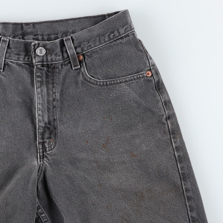 2000'S Levi's 550 Relaxed Fit Black Denim Shorts (Men's W30 equivalent) cotton black type Vintage Second Hand