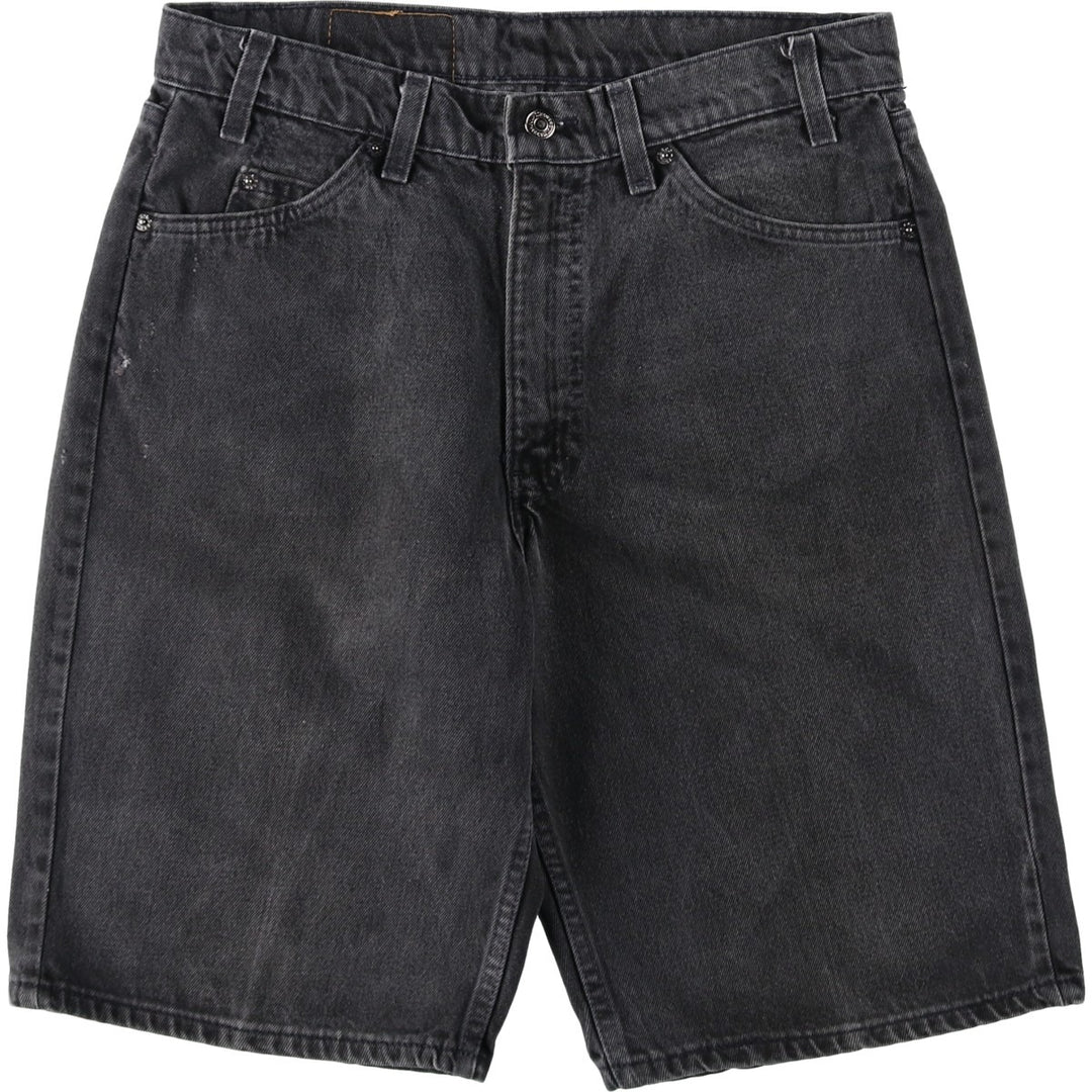 90'S Levi's 550 Relaxed Fit Orange Tab Black Denim Shorts Made in USA Men's W32 cotton black type Vintage Second Hand