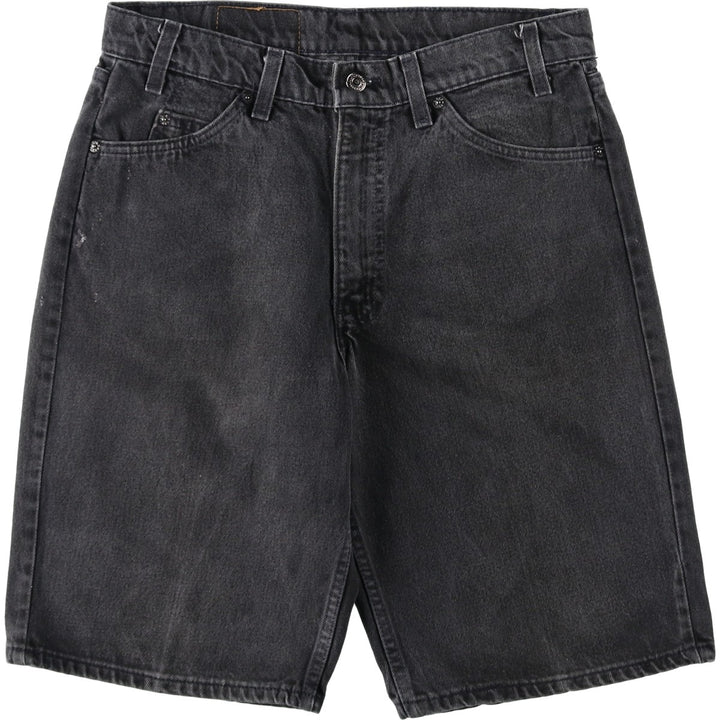 90'S Levi's 550 Relaxed Fit Orange Tab Black Denim Shorts Made in USA Men's W32 cotton black type Vintage Second Hand