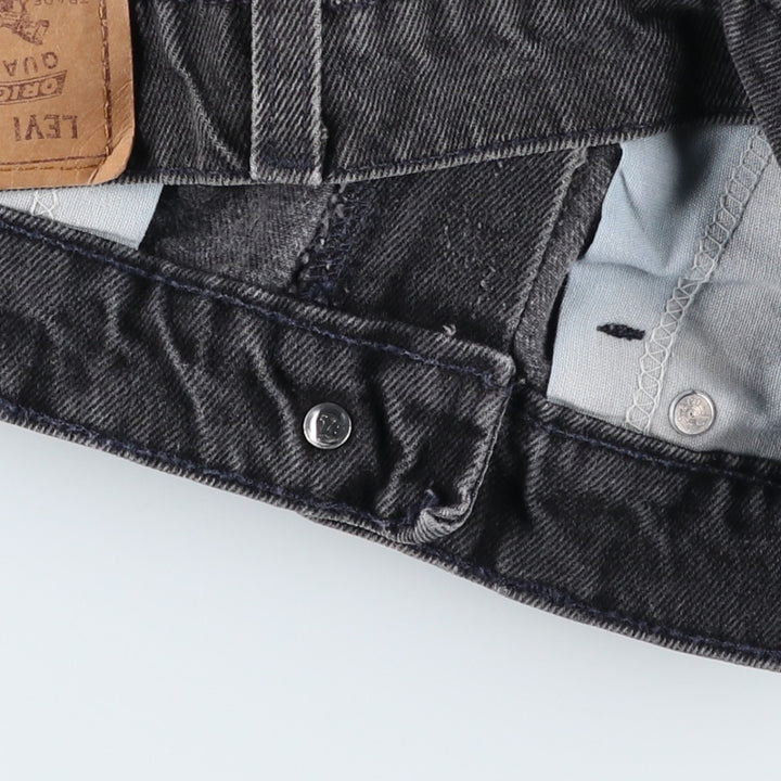 90'S Levi's 550 Relaxed Fit Orange Tab Black Denim Shorts Made in USA Men's W32 cotton black type Vintage Second Hand