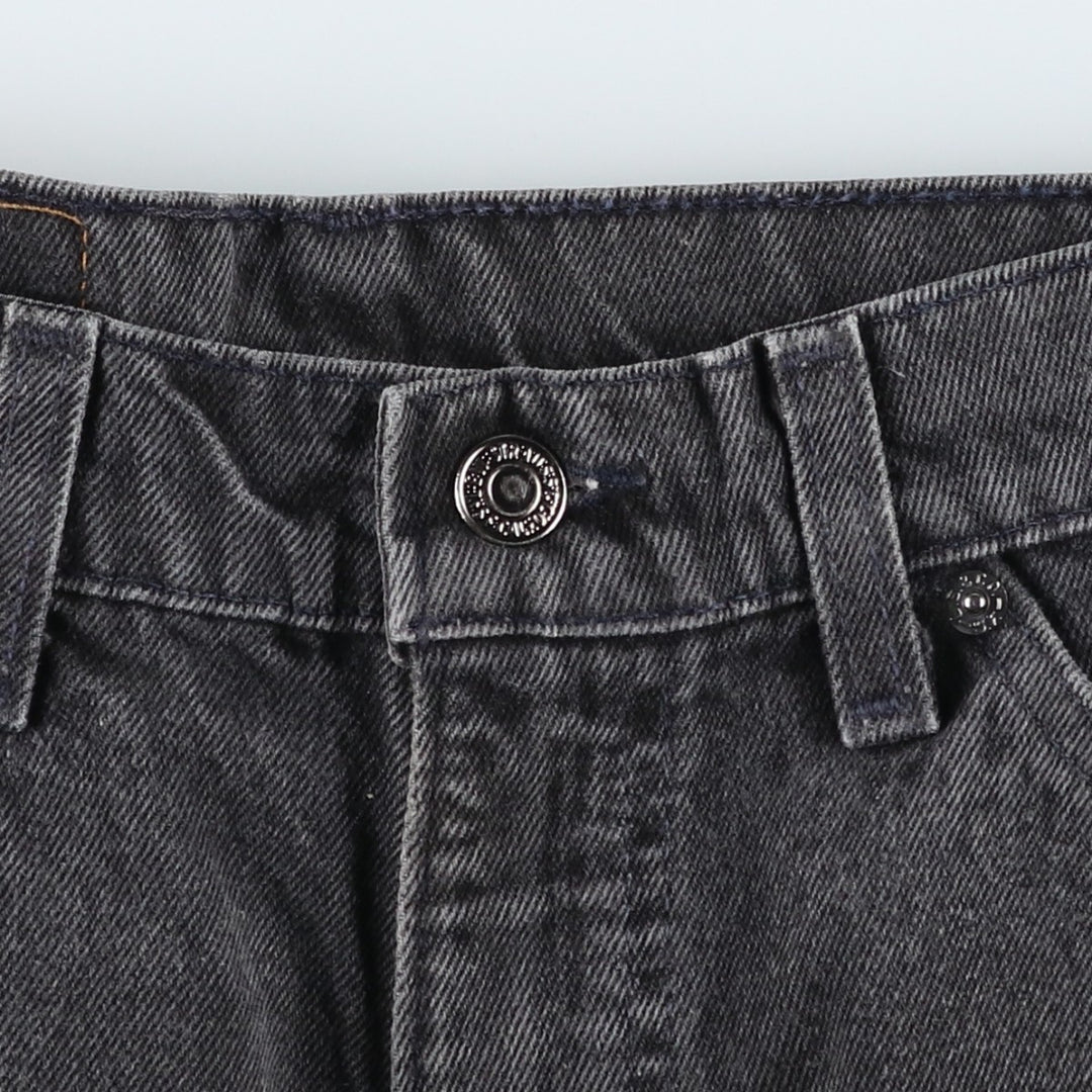 90'S Levi's 550 Relaxed Fit Orange Tab Black Denim Shorts Made in USA Men's W32 cotton black type Vintage Second Hand
