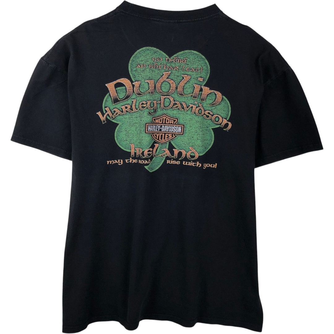 Harley-Davidson Leprechaun Motorcycle Bike T-Shirt, Men's Size XL (approx.) cotton black type Vintage Second Hand