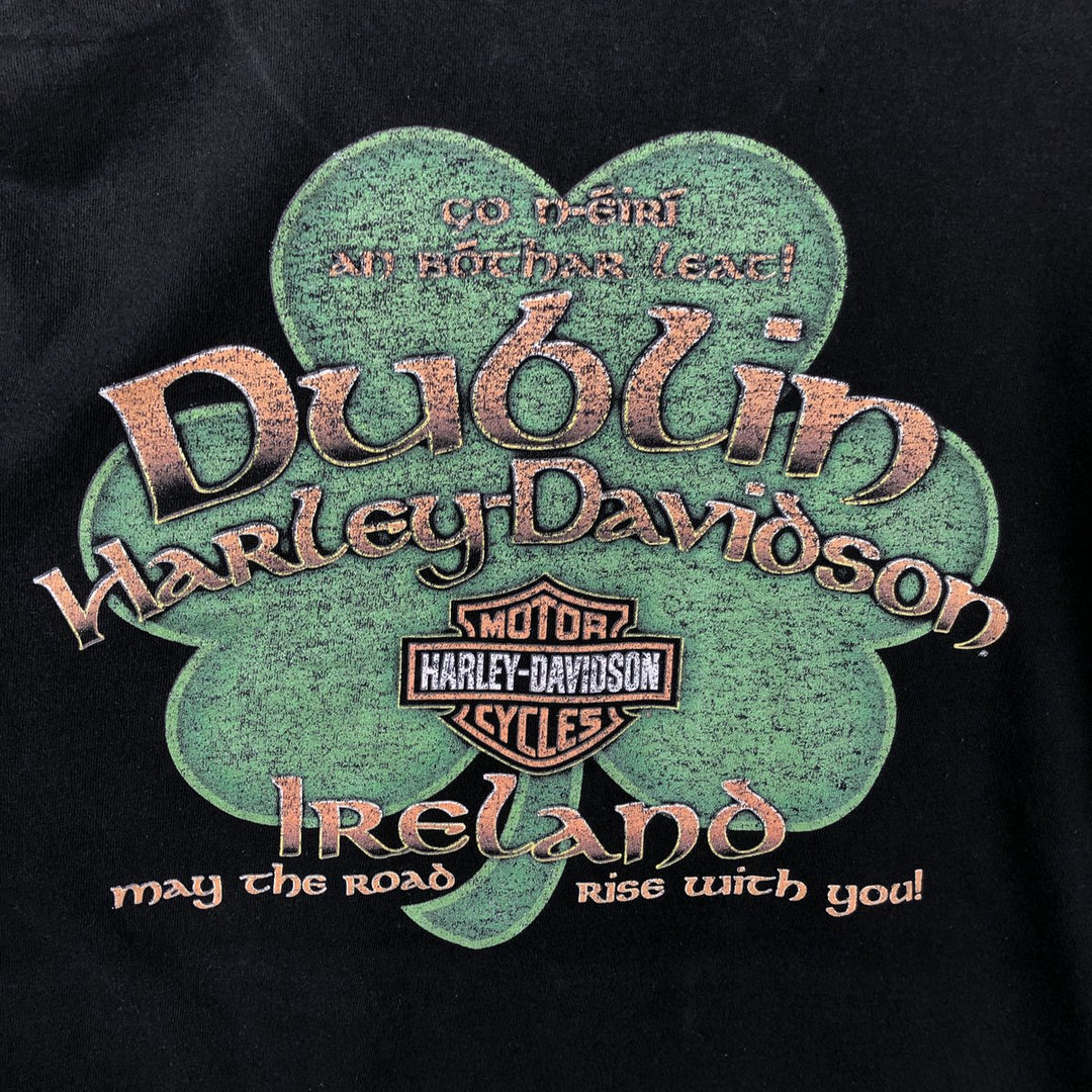 Harley-Davidson Leprechaun Motorcycle Bike T-Shirt, Men's Size XL (approx.) cotton black type Vintage Second Hand