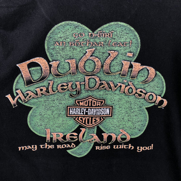 Harley-Davidson Leprechaun Motorcycle Bike T-Shirt, Men's Size XL (approx.) cotton black type Vintage Second Hand