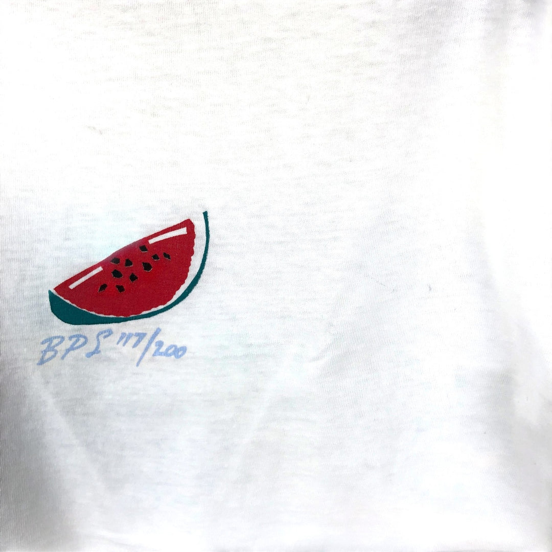 80'S Ken Done Art T-shirt, Men's Size M (approx.), Vintage unclear white type Vintage Second Hand