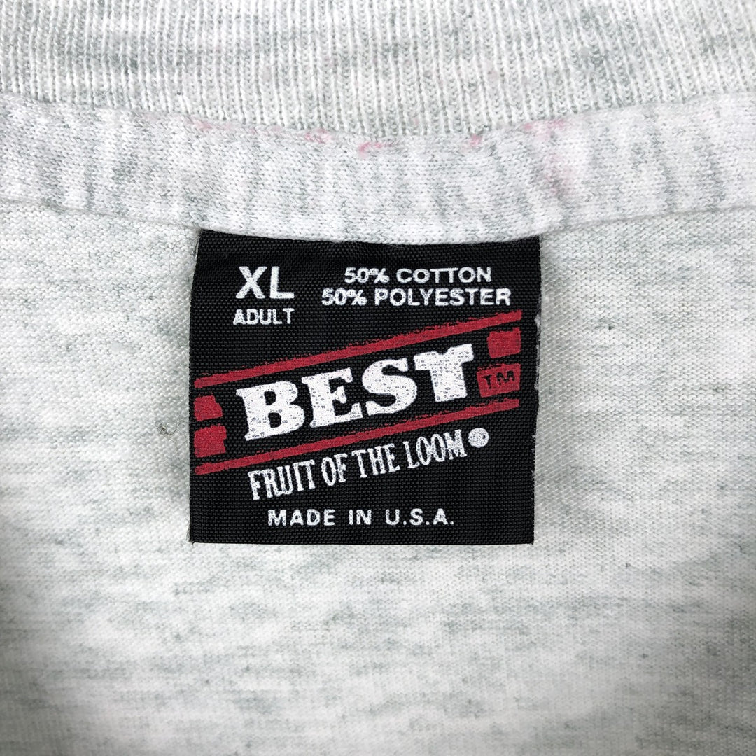 90'S Fruit of the Loom Message Print T-Shirt Made in USA Men's XL Vintage cotton gray type Vintage Second Hand