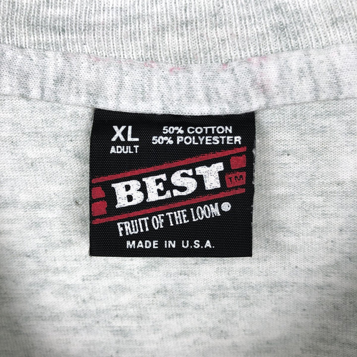 90'S Fruit of the Loom Message Print T-Shirt Made in USA Men's XL Vintage cotton gray type Vintage Second Hand