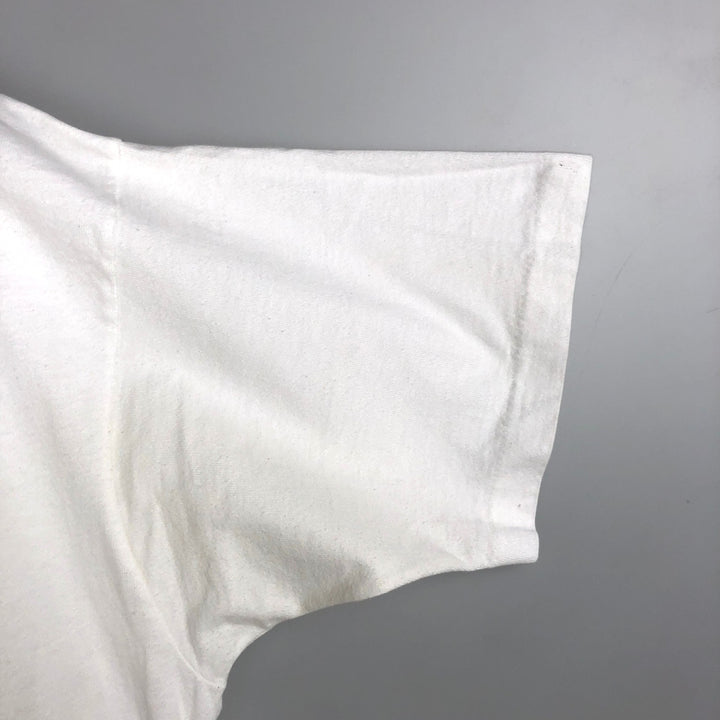 90'S Fruit of the Loom Large Print Message T-Shirt, Made in USA, Men's XL Equivalent, Vintage cotton white type Vintage Second Hand