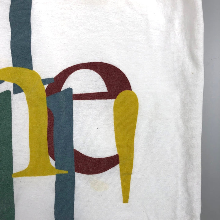 90'S Fruit of the Loom Large Print Message T-Shirt, Made in USA, Men's XL Equivalent, Vintage cotton white type Vintage Second Hand