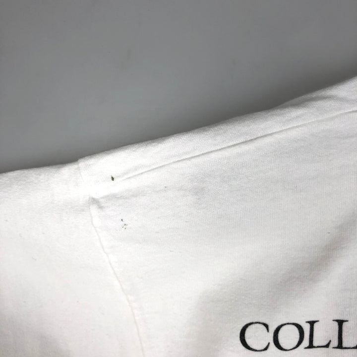 90'S Fruit of the Loom Large Print Message T-Shirt, Made in USA, Men's XL Equivalent, Vintage cotton white type Vintage Second Hand