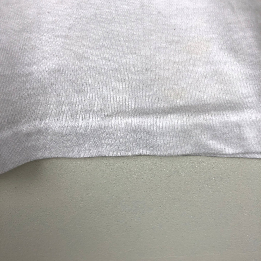 90'S SCREEN STARS Message Print T-Shirt Made in USA Men's L Size Vintage cotton white type Vintage Second Hand