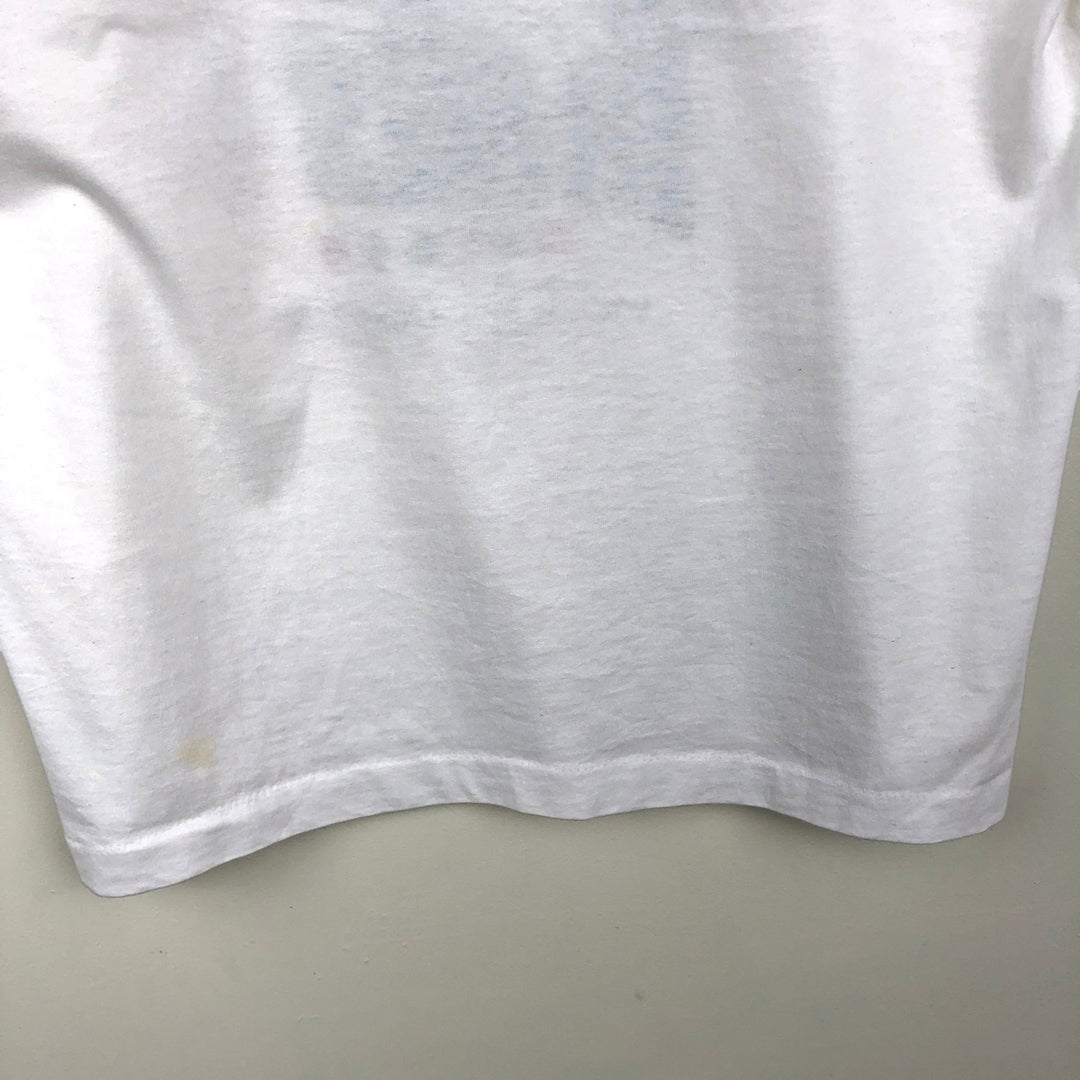 90'S SCREEN STARS Message Print T-Shirt Made in USA Men's L Size Vintage cotton white type Vintage Second Hand