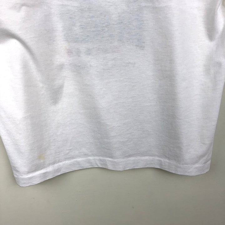 90'S SCREEN STARS Message Print T-Shirt Made in USA Men's L Size Vintage cotton white type Vintage Second Hand