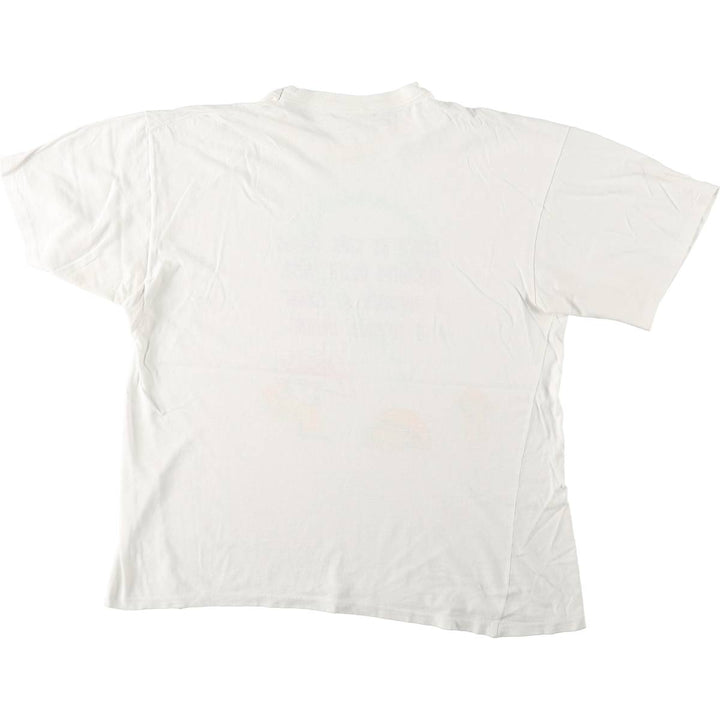 90'S message print T-shirt, men's size M equivalent, vintage. unclear white type Vintage Second Hand