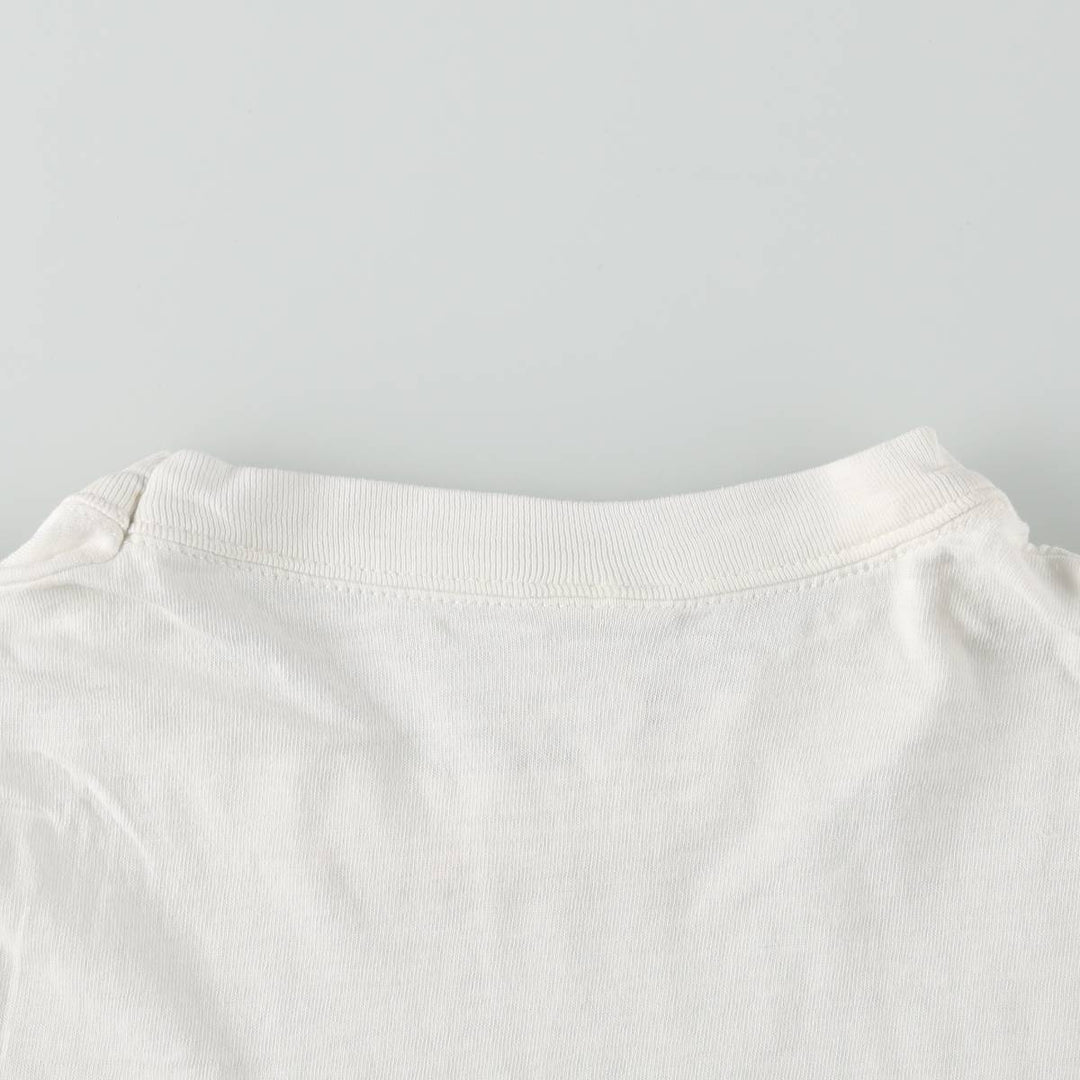 90'S message print T-shirt, men's size M equivalent, vintage. unclear white type Vintage Second Hand
