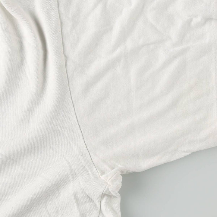90'S message print T-shirt, men's size M equivalent, vintage. unclear white type Vintage Second Hand