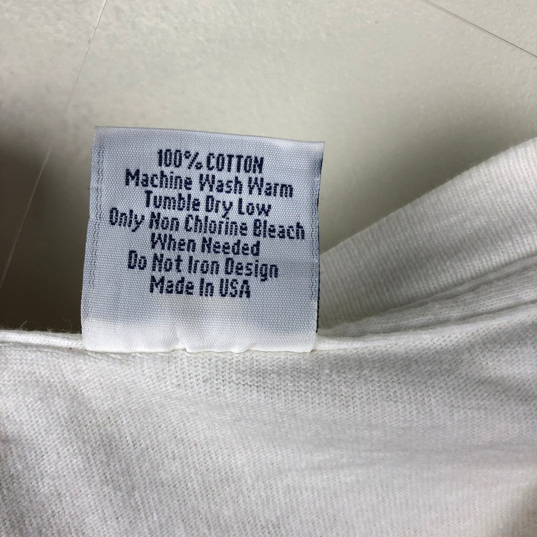 90'S High Cotton Message Print T-Shirt, Made in USA, Men's Size L (Equivalent), Vintage cotton white type Vintage Second Hand