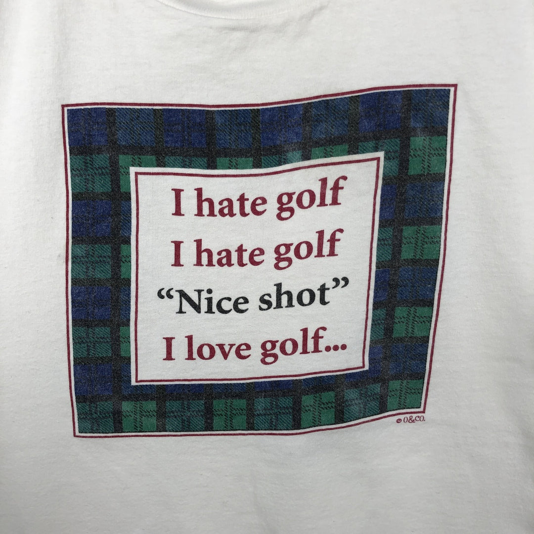 90'S High Cotton Message Print T-Shirt, Made in USA, Men's Size L (Equivalent), Vintage cotton white type Vintage Second Hand