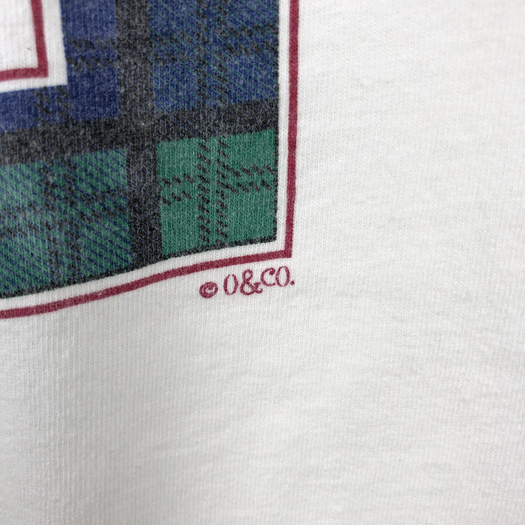 90'S High Cotton Message Print T-Shirt, Made in USA, Men's Size L (Equivalent), Vintage cotton white type Vintage Second Hand