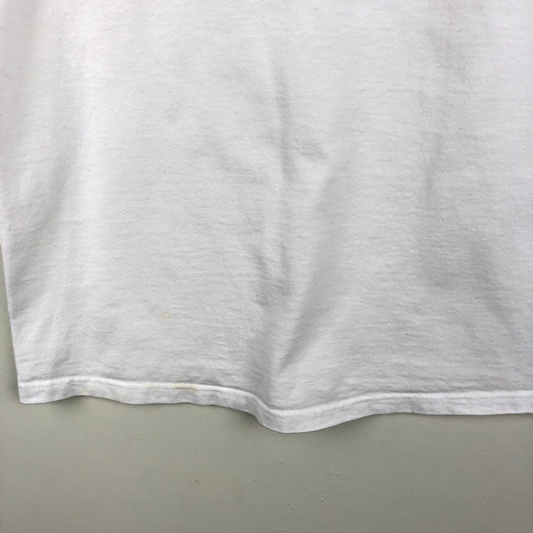 90'S High Cotton Message Print T-Shirt, Made in USA, Men's Size L (Equivalent), Vintage cotton white type Vintage Second Hand